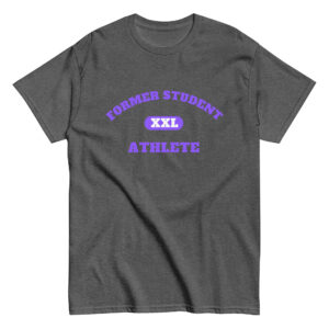 Men's classic tee Former-Student-Athlete-XXL(Alfa)-in-Purple-Letters