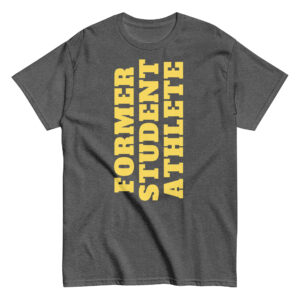 Men's classic tee Former-Student-Athlete-Vertical(Alfa)-in-Yellow-Letters