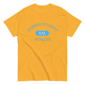 Men's classic tee Former-Student-Athlete-XXL(ITC)-in-Light-Blue-Letters