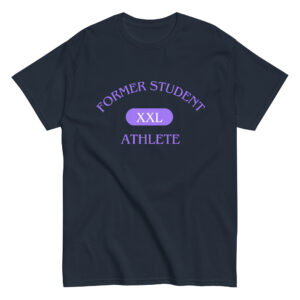 Men's classic tee Former-Student-Athlete-XXL(ITC)-in-Purple-Letters