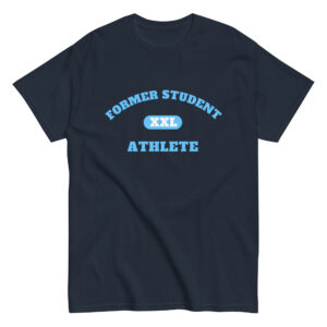 Men's classic tee Former-Student-Athlete-XXL(Alfa)-in-Light-Blue-Letters