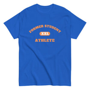 Men's classic tee Former-Student-Athlete-XXL(Alfa)-in-Orange-Letters