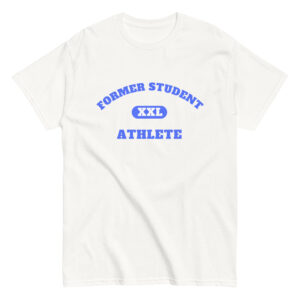 Men's classic tee Former-Student-Athlete-XXL(Alfa)-in-Royal-Blue-Letters