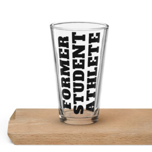Shaker pint glass Former-Student-Athlete-Vertical(Alfa)-in-Black-Letters