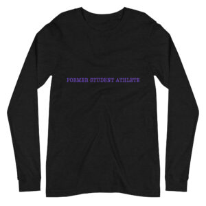 Unisex Long Sleeve Tee Former-Student-Athlete-Line-2(Lumios)-in-Purple-Letters