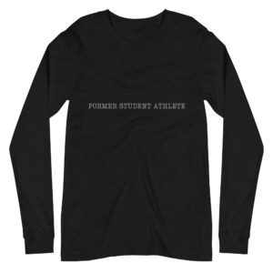 Unisex Long Sleeve Tee Former-Student-Athlete-Line-2(Lumios)-in-Gray-Letters