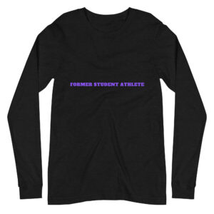 Unisex Long Sleeve Tee Former-Student-Athlete-Line-2(Alfa)-in-Purple-Letters