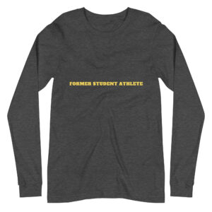 Unisex Long Sleeve Tee Former-Student-Athlete-Line-2(Alfa)-in-Yellow-Letters