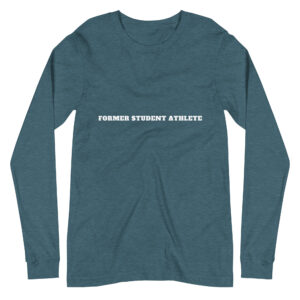 Unisex Long Sleeve Tee Former-Student-Athlete-Line-2(Alfa)-in-White-Letters