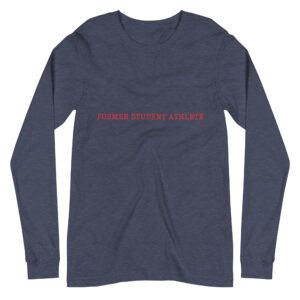 Unisex Long Sleeve Tee Former-Student-Athlete-Line-2(Lumios)-in-Red-Letters