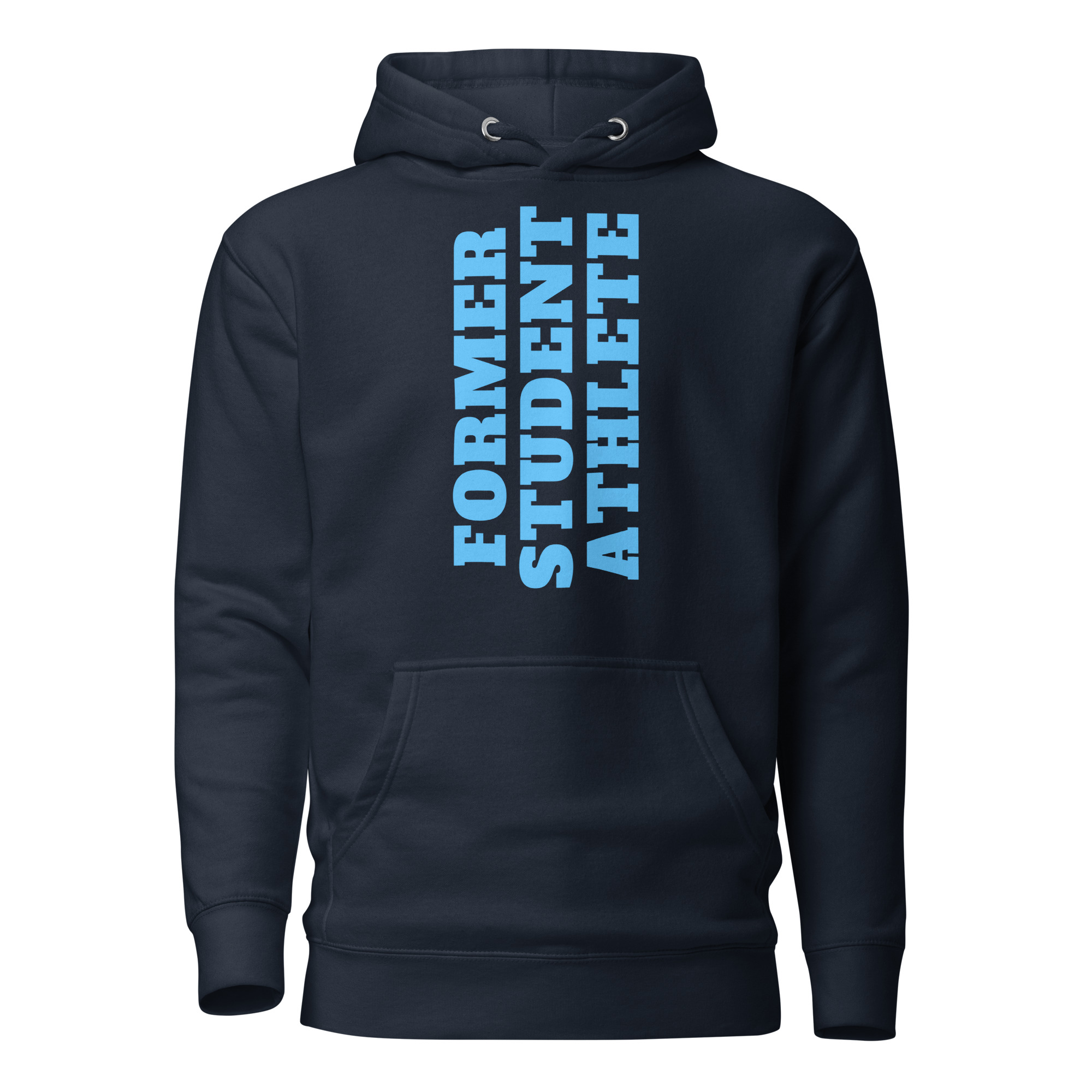 Unisex Hoodie Former-Student-Athlete-Vertical(Alfa)-in-Light-Blue-Letters - Image 2