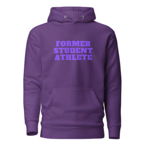 Unisex Hoodie Former-Student-Athlete-Line-1(Alfa)-in-Purple-Letters