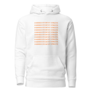 Unisex Hoodie Former-Student-Athlete-Multi--(Abril)-in-Orange-Letters