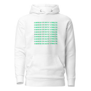 Unisex Hoodie Former-Student-Athlete-Multi--(Abril)-in-Green-Letters
