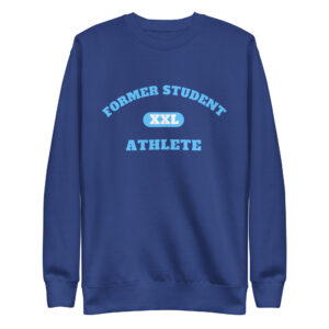 Unisex Premium Sweatshirt Former-Student-Athlete-XXL(Alfa)-in-Light-Blue-Letters