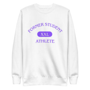 Unisex Premium Sweatshirt Former-Student-Athlete-XXL(ITC)-in-Purple-Letters