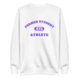 Unisex Premium Sweatshirt Former-Student-Athlete-XXL(Alfa)-in-Purple-Letters