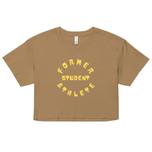 Women’s crop top Former-Student-Athlete-Circle(Noot)-in-Yellow-Letters
