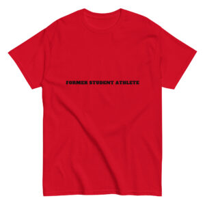 Unisex classic tee Former-Student-Athlete-Line-2(Alfa)-in-Black-Letters