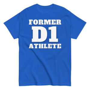 Unisex classic tee Former-D1-Athlete-(Alpha)-Line-in-White-Letters