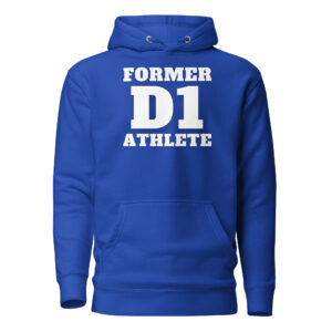 Unisex Hoodie Former-D1-Athlete-(Alpha)-Line-in-White-Letters