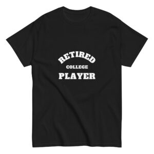 Unisex classic tee Retired-College-Player-(Alpha)-Circle-in-White-Letters