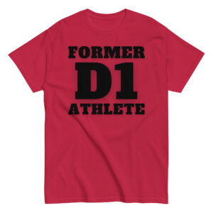 Unisex classic tee Former-D1-Athlete-(Alpha)-Line-in-Black-Letters