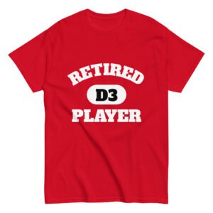 Unisex classic tee Retired-D3-Player-(Alfa)-in-White-Letters
