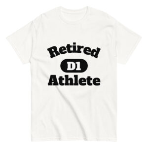 Unisex classic tee Retired-D1-Athlete-D1-(Alfa)-in--Black Letters