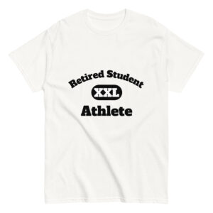 Unisex classic tee Retired-Student-Athlete-XXL-(Alfa)-in-Black-Letters