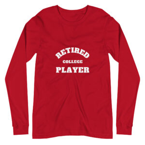 Unisex Long Sleeve  Retired-College-Player-(Alpha)-Circle-in-White-Letters
