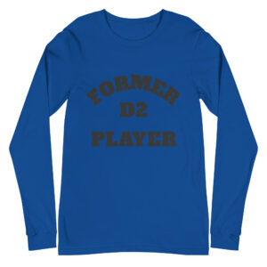 Unisex Long Sleeve Tee Former-D2-Player-(Alfa)-in-Black-Letters