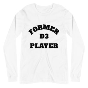 Unisex Long Sleeve Tee Former-D3-Player-(Alfa)-in-Black-Letters