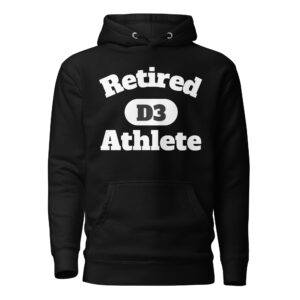 Unisex Hoodie Retired-D3-Athlete-(Alfa)-in-White-Letters