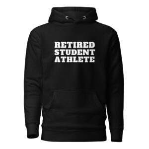 Unisex Hoodie Retired-Student-Athlete-(Alfa)-in-White-Letters