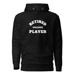 Unisex Hoodie Retired-College-Player-(Alpha)-Circle-in-White-Letters