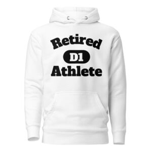 Unisex Hoodie Retired-D1-Athlete-D1-(Alfa)-in--Black Letters