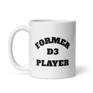 White glossy mug Former-D3-Player-(Alfa)-in-Black-Letters