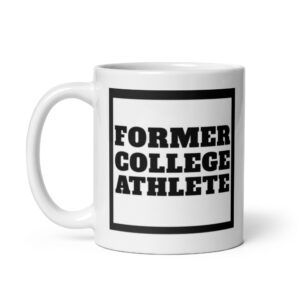 White glossy mug Former-College-Athlete-Square